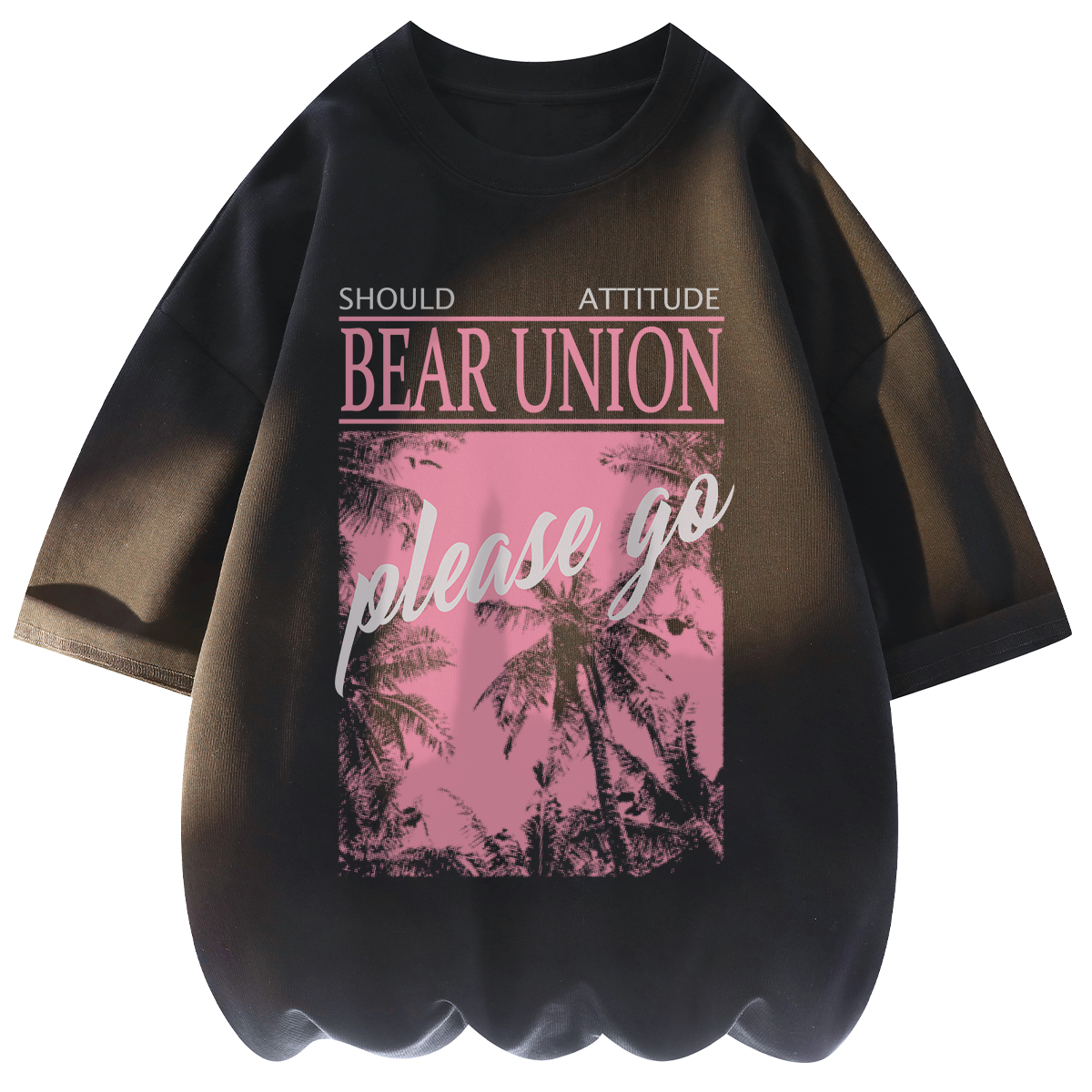 

Футболка с заниженной линией плеч унисекс BEAR UNION, темно-серый
