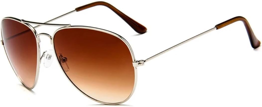 

Солнцезащитные очки с защитой от УФ-излучения UV400 | Металлический панк, двойная перемычка | для женщин и мужчин, для занятий спортом на открытом воздухе и вождения DSVIGF, Silver-brown