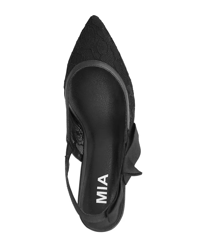 Женские босоножки Naida Slingback на каблуке-кitten с сетчатым верхом Mia, черный — фото 4