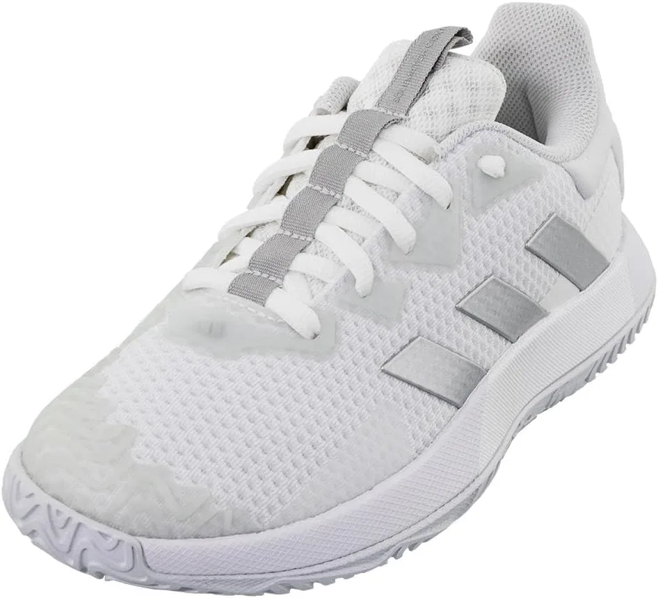 Кроссовки теннисные adidas, белые/серебристые металлик/серый