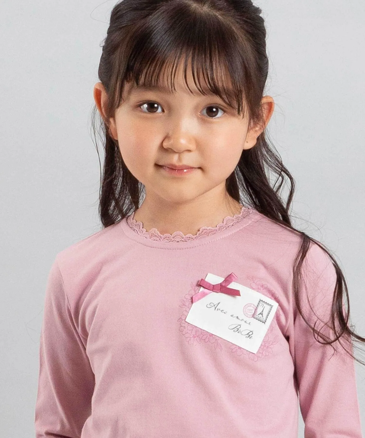 Футболка с длинными рукавами и буквенным рисунком (100-160 см) BeBe, Pink — фото 4