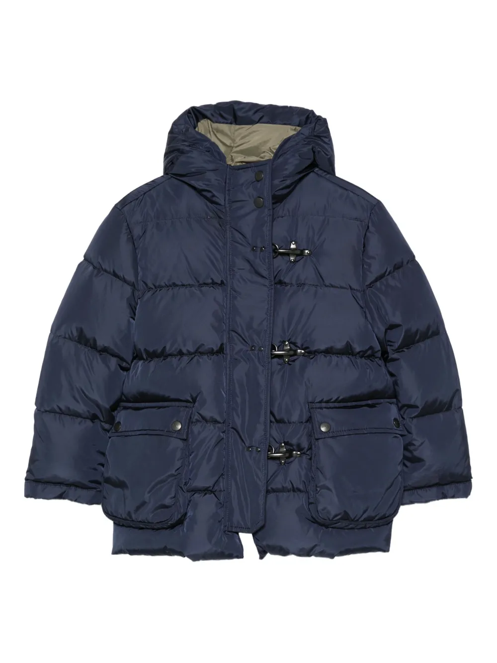 

Пуховик с капюшоном и застежкой тогл Fay Kids, синий