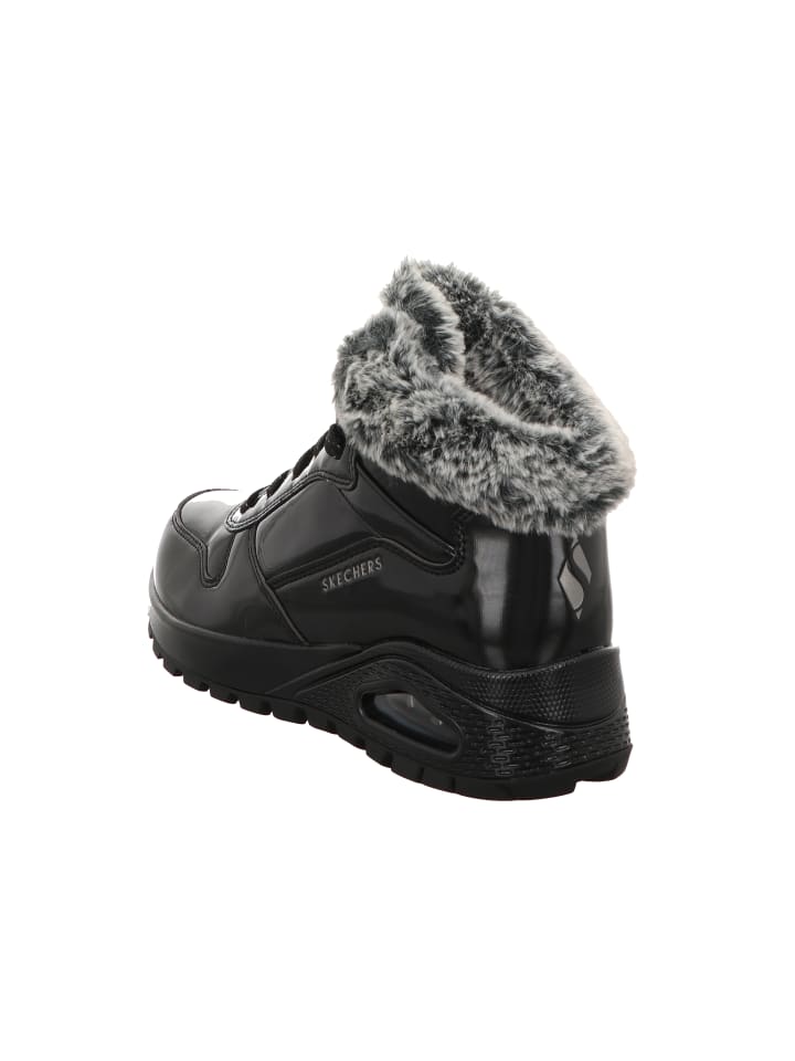 Ботинки женские Skechers зимние с искусственным мехом, черный