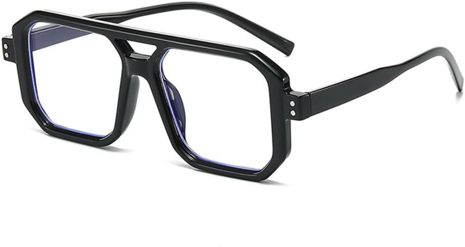 

Мужские солнцезащитные очки MUTYNE Retro с двойной перемычкой, квадратной формы, прозрачные градиентные линзы, защита от УФ-излучения UV400, женские солнцезащитные очки, Black Clear