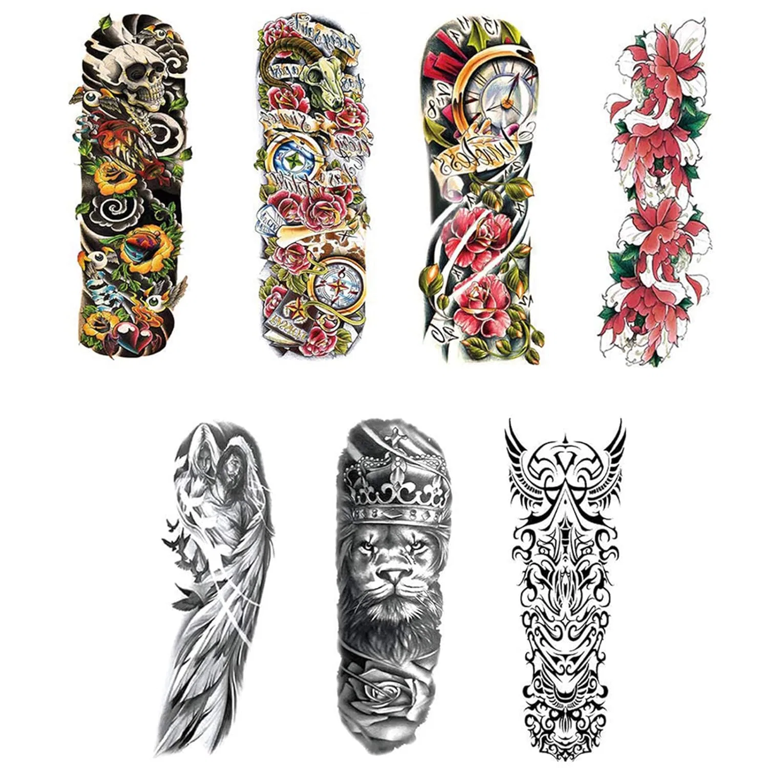 Временные татуировки «Full Arm Tattoo Lion Skull» от CARGEN Cargen