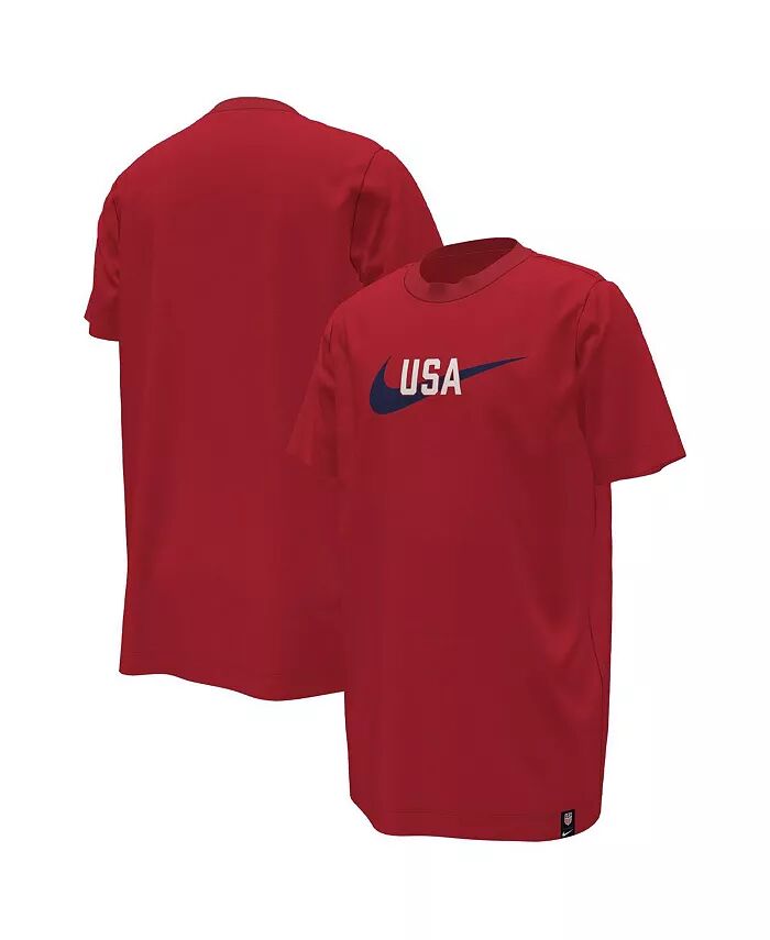 

Красная футболка USMNT Swoosh для больших мальчиков и девочек Nike