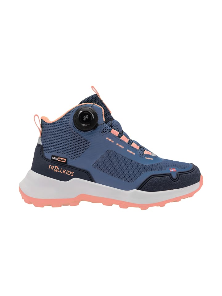 

Походная обувь Trollkids Wanderschuh Hiker Mid Trollfjord, цвет lotus blue/dahlia