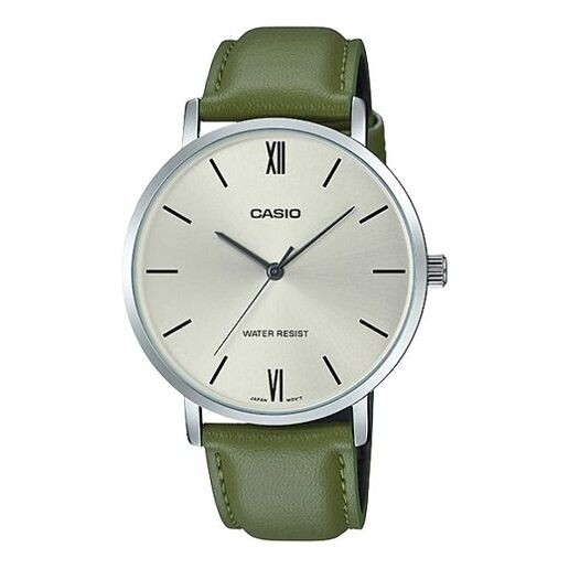 

Часы CASIO Men's DRESS Quartz Green Strap Mens Green Analog, зеленый
