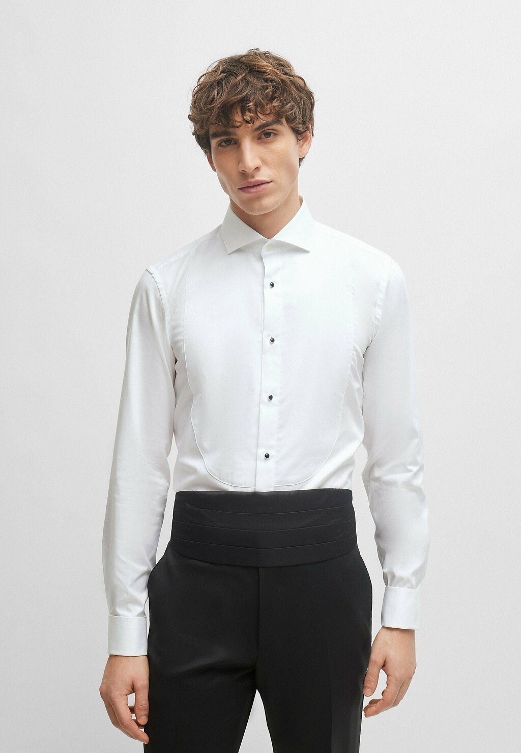 Повседневная рубашка BOSS, белая — фото 3