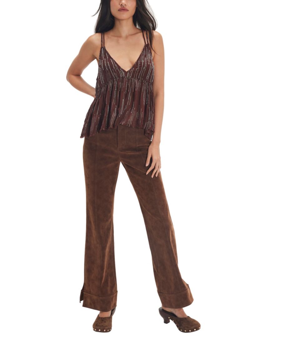 

Женские широкие брюки Glow Up на резинке Free People, Shaved Chocolate