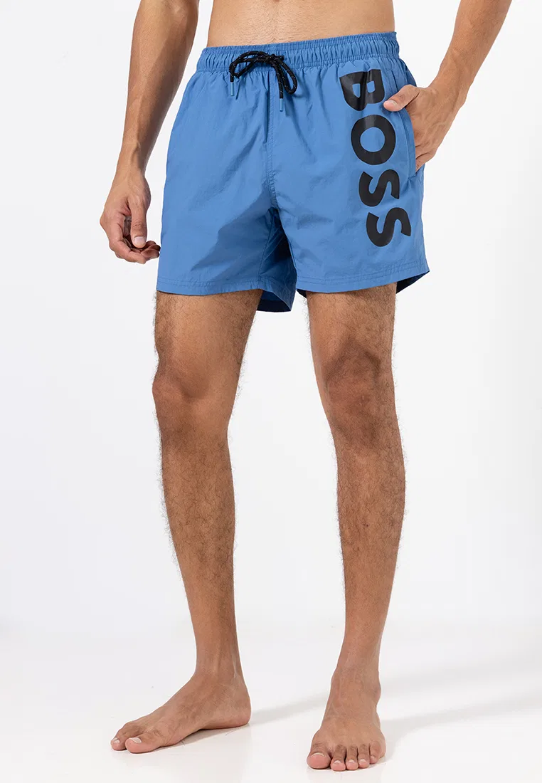 Плавки, логотип, вертикальный, BOSS Bodywear, ярко-синий