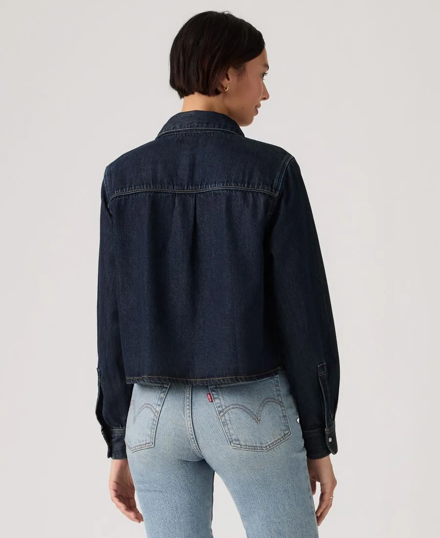 Женская куртка-рубашка премиум-класса Logan Point с воротником-стойкой Levi's, tencel темно-nights — фото 4