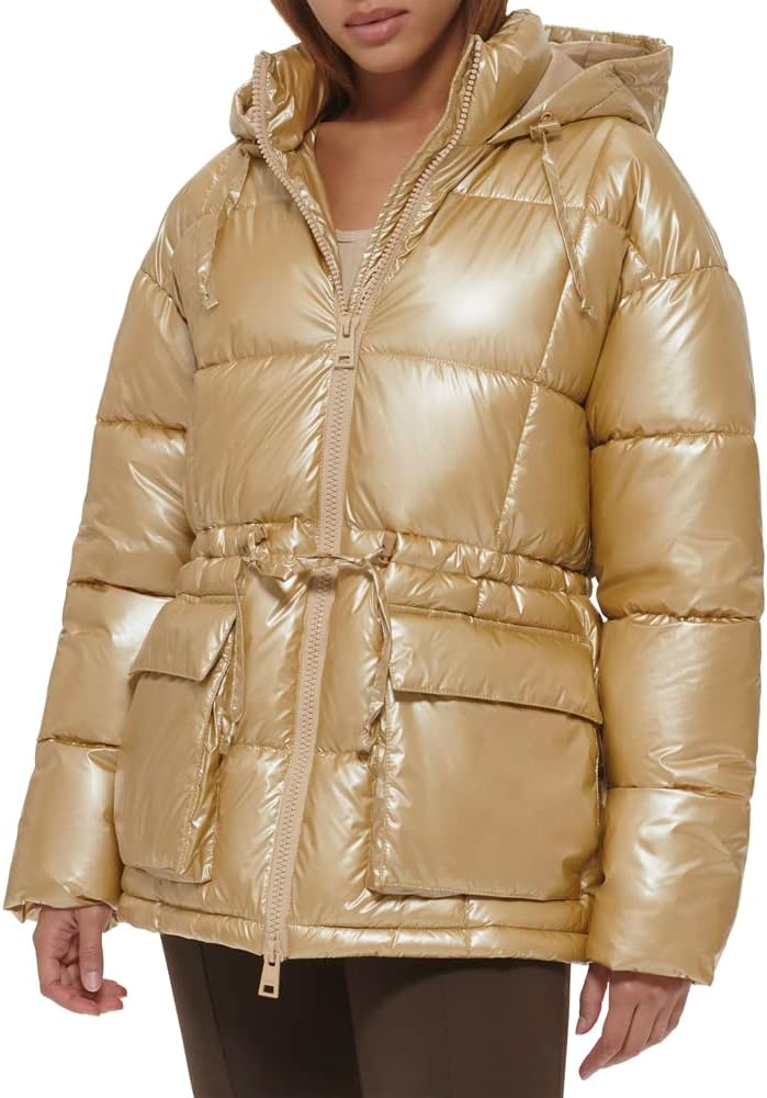 

Levi's Женская утепленная куртка Megan с капюшоном и регулируемой талией, Polished Sesame