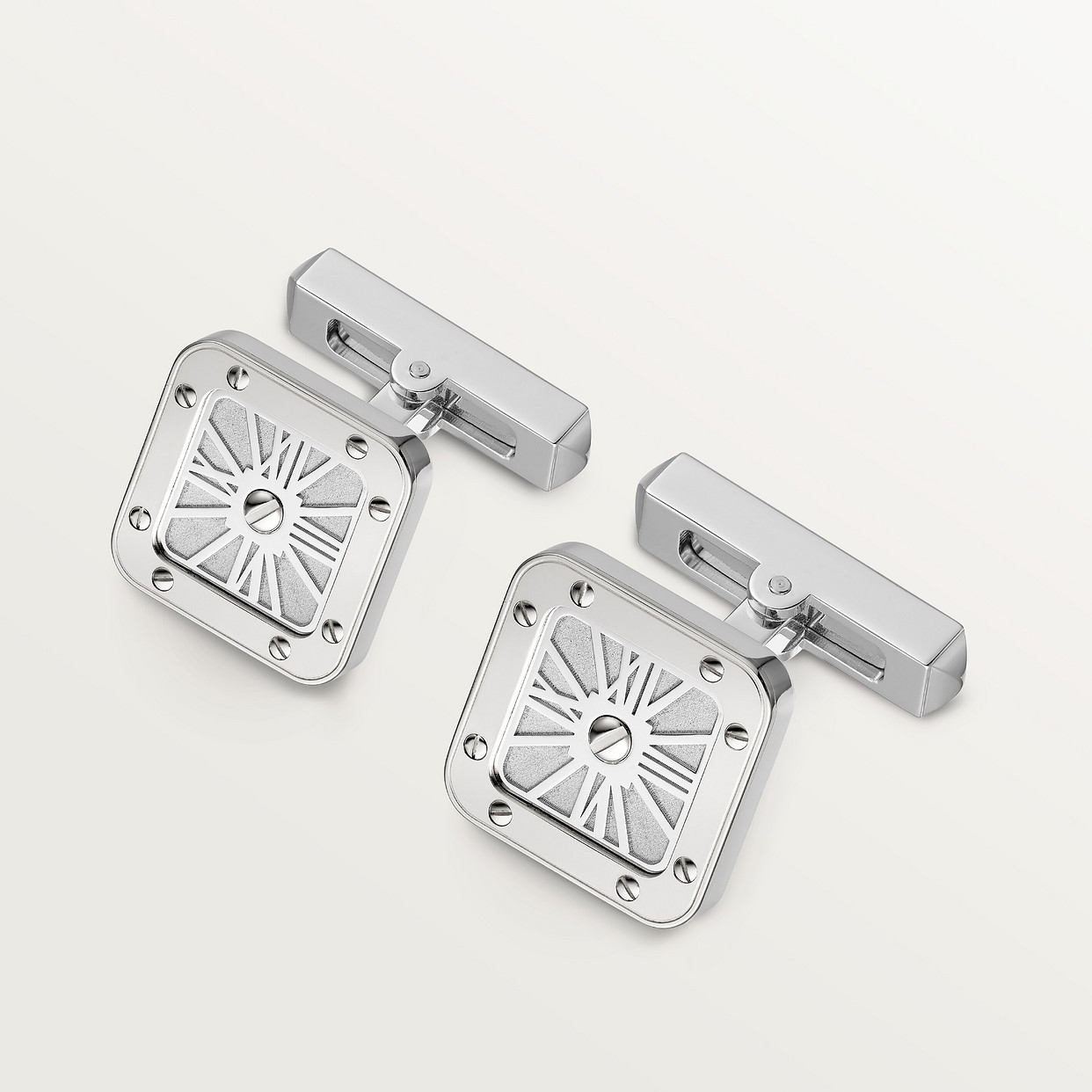 

Запонки Cartier Boutons de manchettes Santos de Cartier, цельное серебро