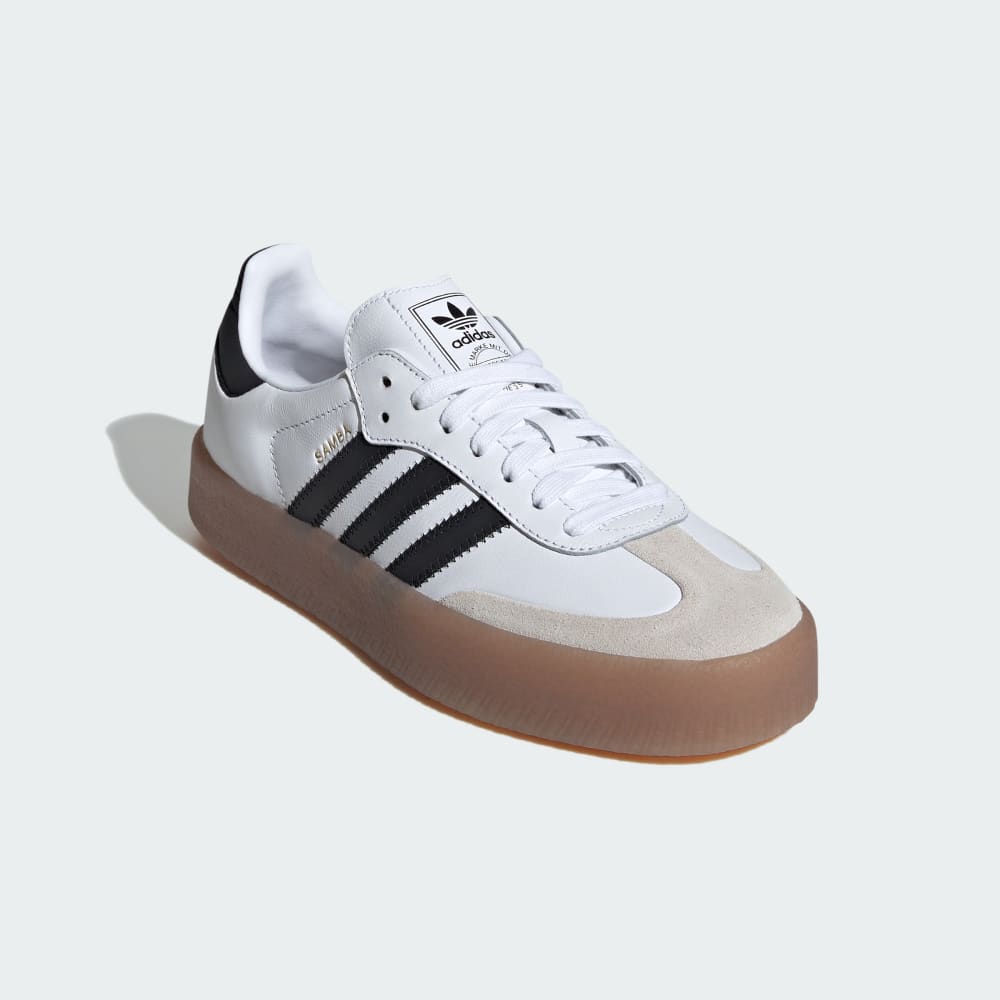 Кроссовки на платформе Adidas Sambae Shoes, цвет Cloud White/Core Black/Gold Metallic — фото 4