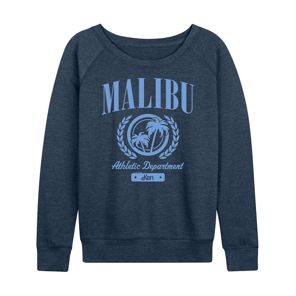 

Женский легкий свитшот из френч терри с графическим рисунком Barbie Malibu Ath Dept, цвет Heather Blue