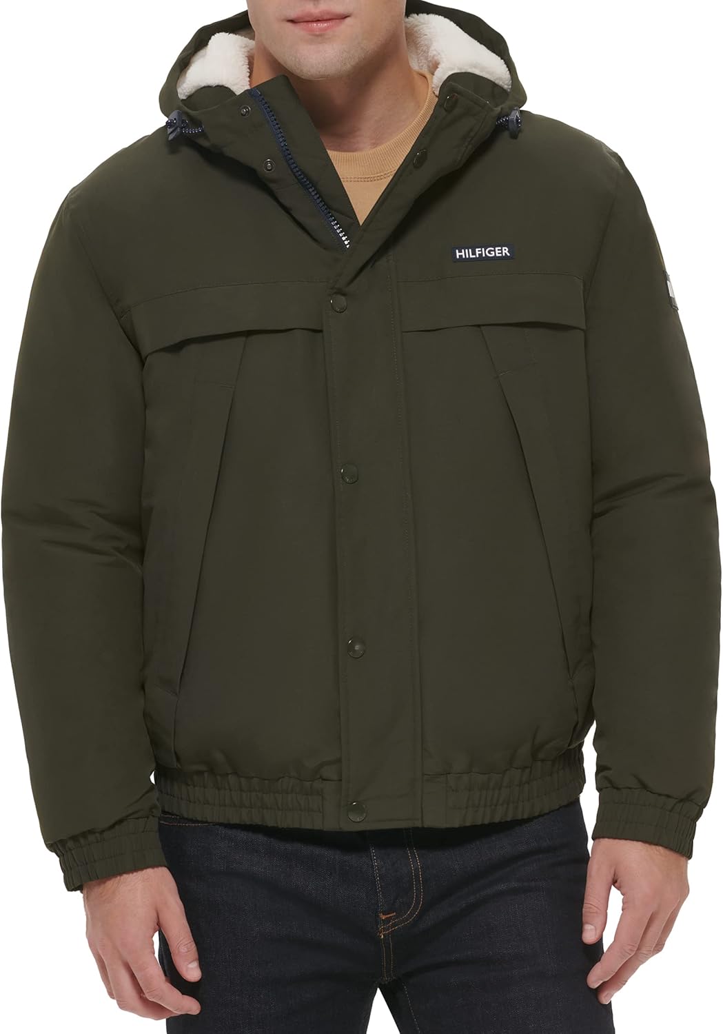 

Мужская куртка для снорклинга Tommy Hilfiger Arctic Cloth с подкладкой из шерпы, Dark Forest