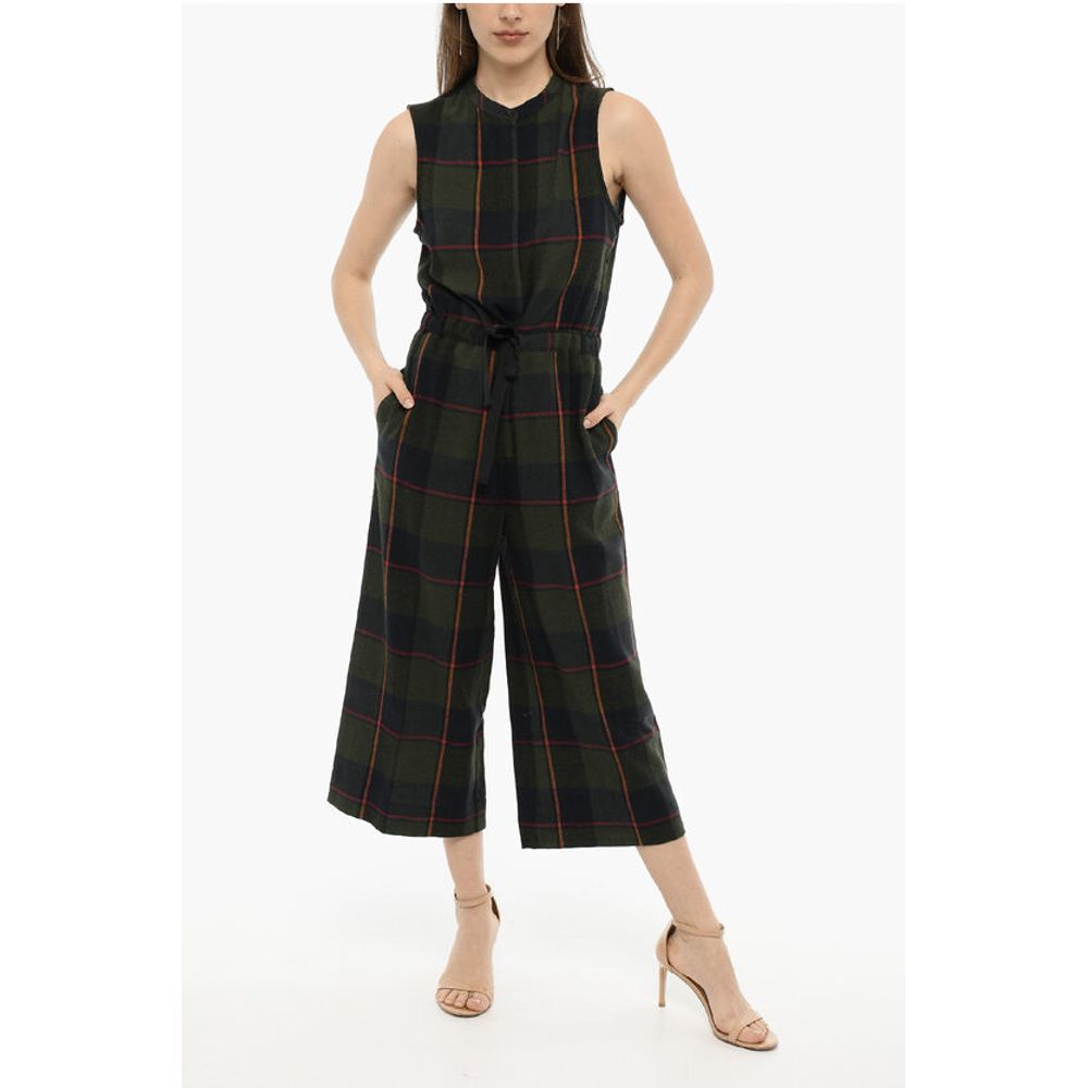 

Платье Plaid Check Wool Blend GAUZE Jumpsuit with Drawstring Waist Woolrich, зеленый
