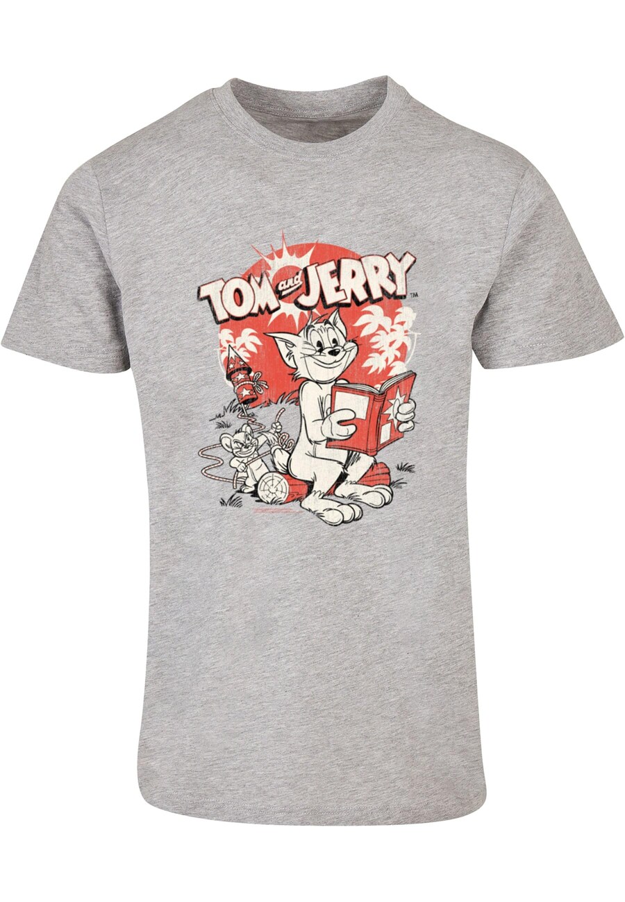 

Классическая футболка ABSOLUTE CULT Shirt Tom and Jerry - Rocket Prank, пятнистый серый