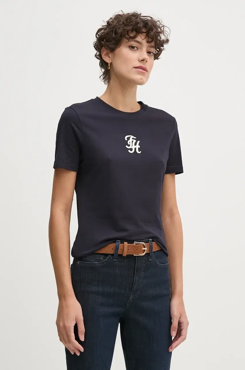 

Хлопковая футболка Tommy Hilfiger, темно-синий