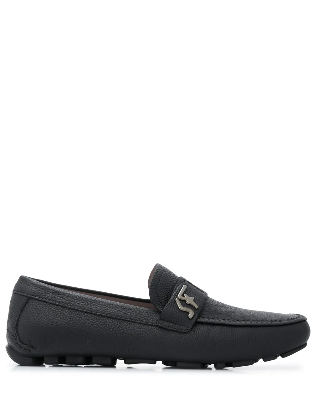 

Мокасины с металлическим логотипом Ferragamo, черный