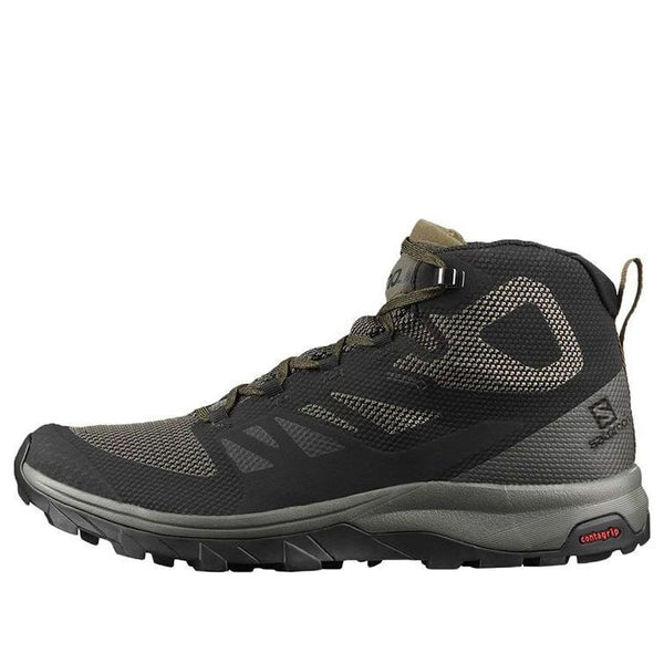 

Кроссовки outline mid gore-tex 'black olive green' Salomon, черный