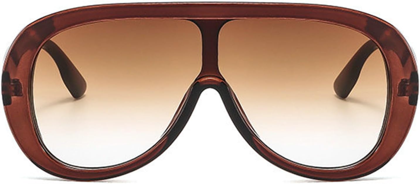 

Солнцезащитные очки Helena Oversized One Piece для женщин и мужчин, с плоской верхней частью, модные ретро-очки 2024 года, для активного отдыха, мужские очки-пилот, Tea