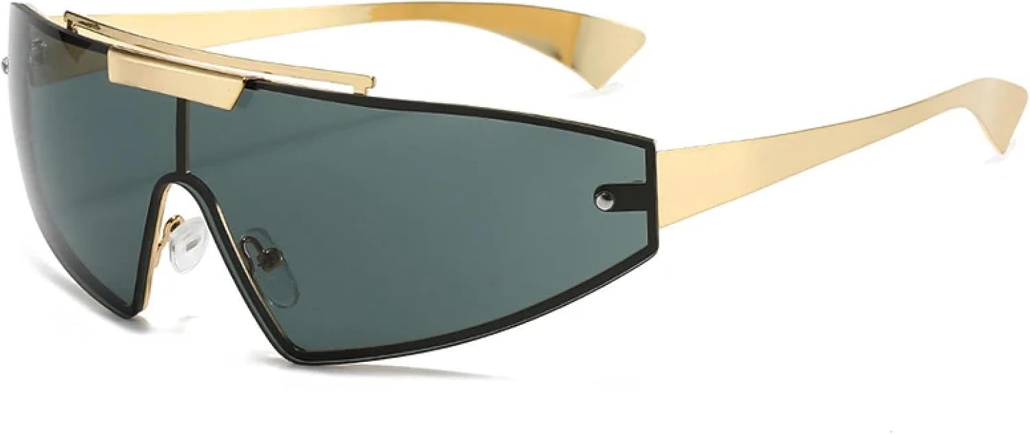 

Ретро-солнцезащитные очки «кошачий глаз» для мужчин, модные солнцезащитные очки с градиентным зеркальным покрытием, защита от УФ-излучения UV400, женские очки для активного отдыха и спорта в стиле панк TVTBBVV, Golden Dark Green