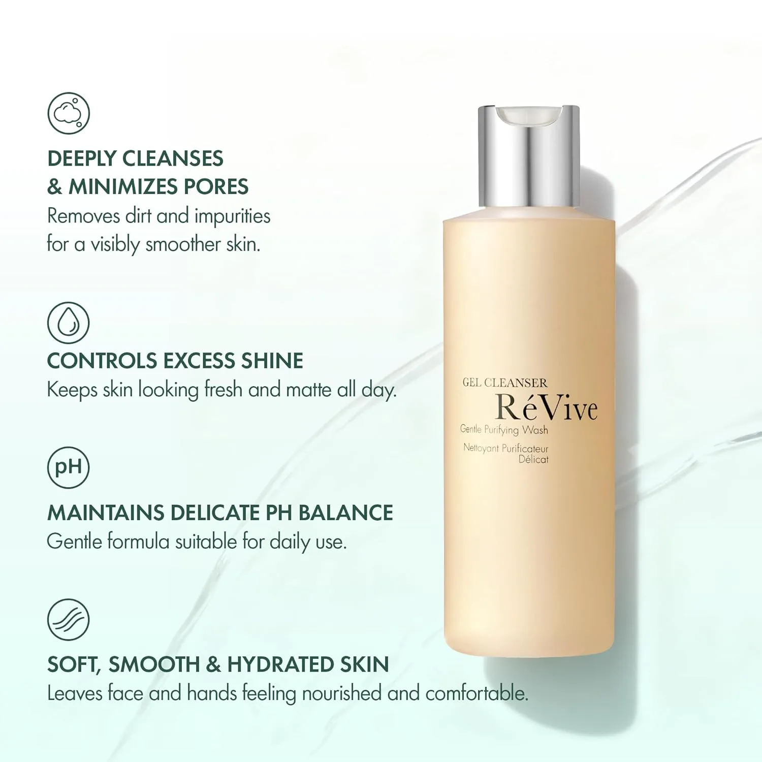 Гель для умывания Revive — RéVive Gentle Face Wash - очищающий гель, обогащенный увлажняющей эссенцией огурца, 180 мл — фото 4
