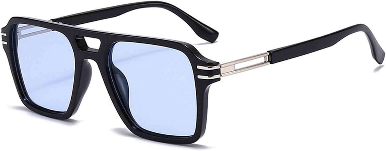 

Ретро-солнцезащитные очки-пилот для женщин, винтажные, с двойной перемычкой, металлическая оправа, защита от УФ-излучения, модные мужские квадратные солнцезащитные очки mincl, C4