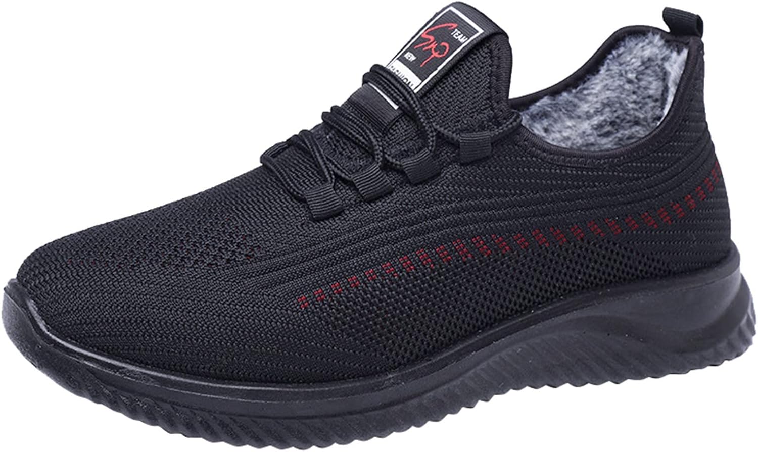 

Мужские туфли с бархатом и толстой подошвой, хлопковые туфли, мужские повседневные теплые нескользящие туфли на каждый день, слипоны, размер 9 Generic, красный