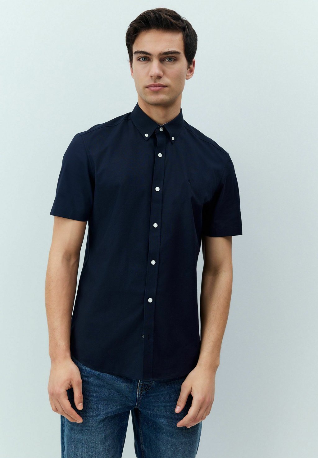 

Рубашка REGULAR FIT STRETCH OXFORD SHORT SLEEVE Next, синий