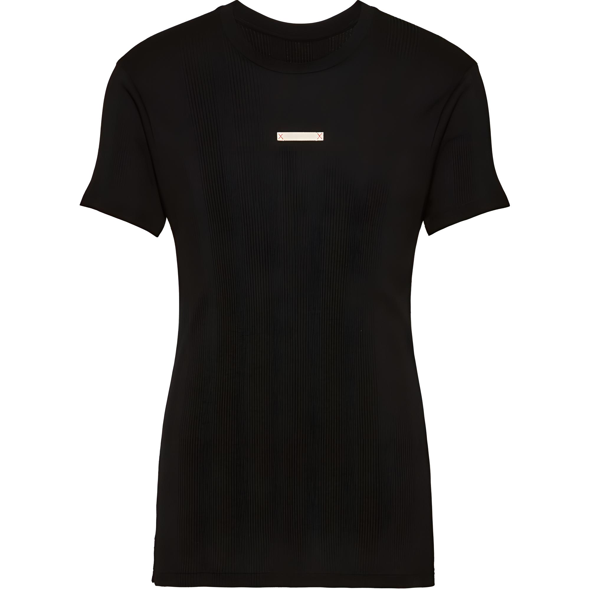 

Футболка с ребристым воротником Maison Margiela, черный