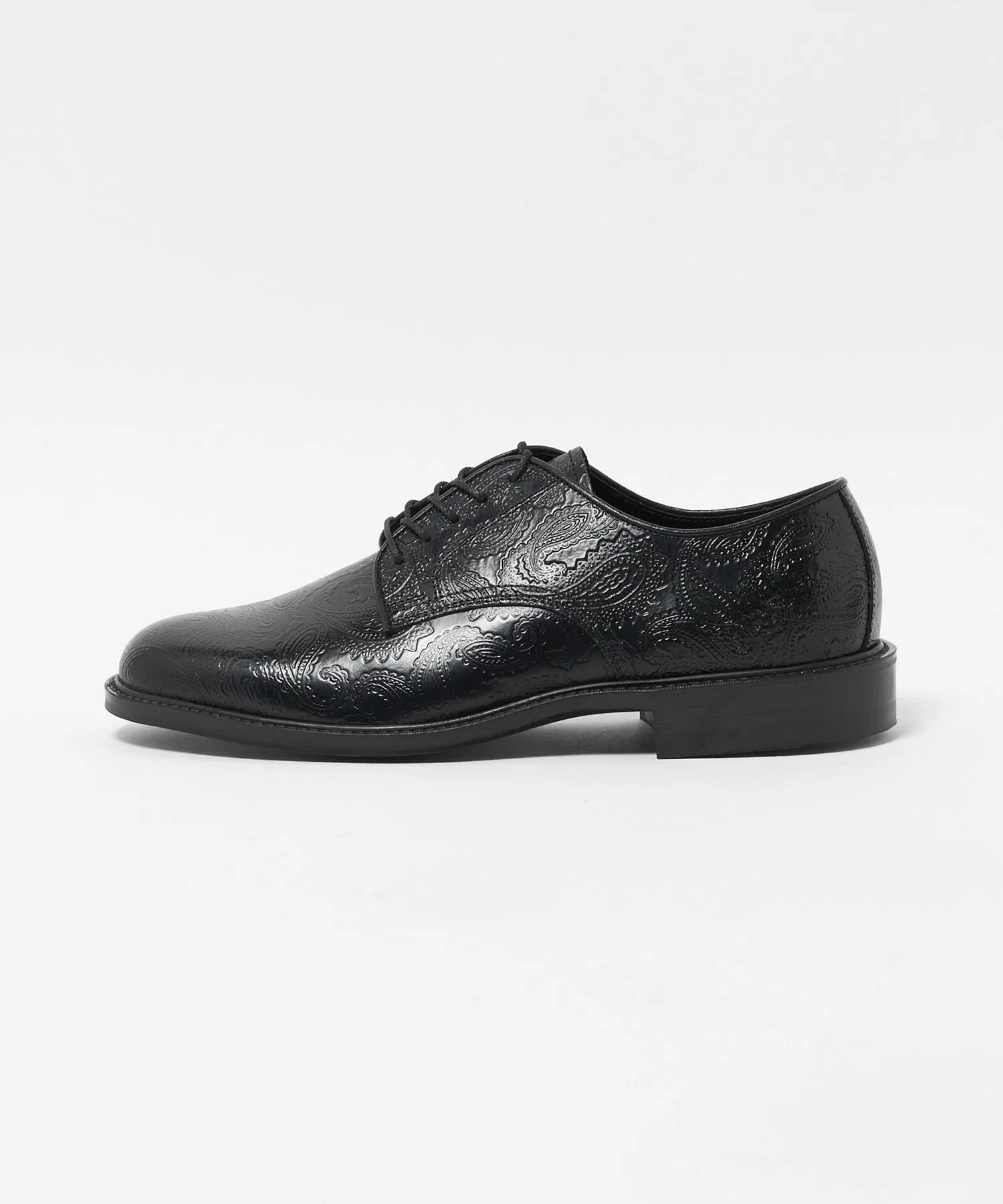 Мужские кожаные туфли The Kenford Fineshoes с узором пейсли чёрные