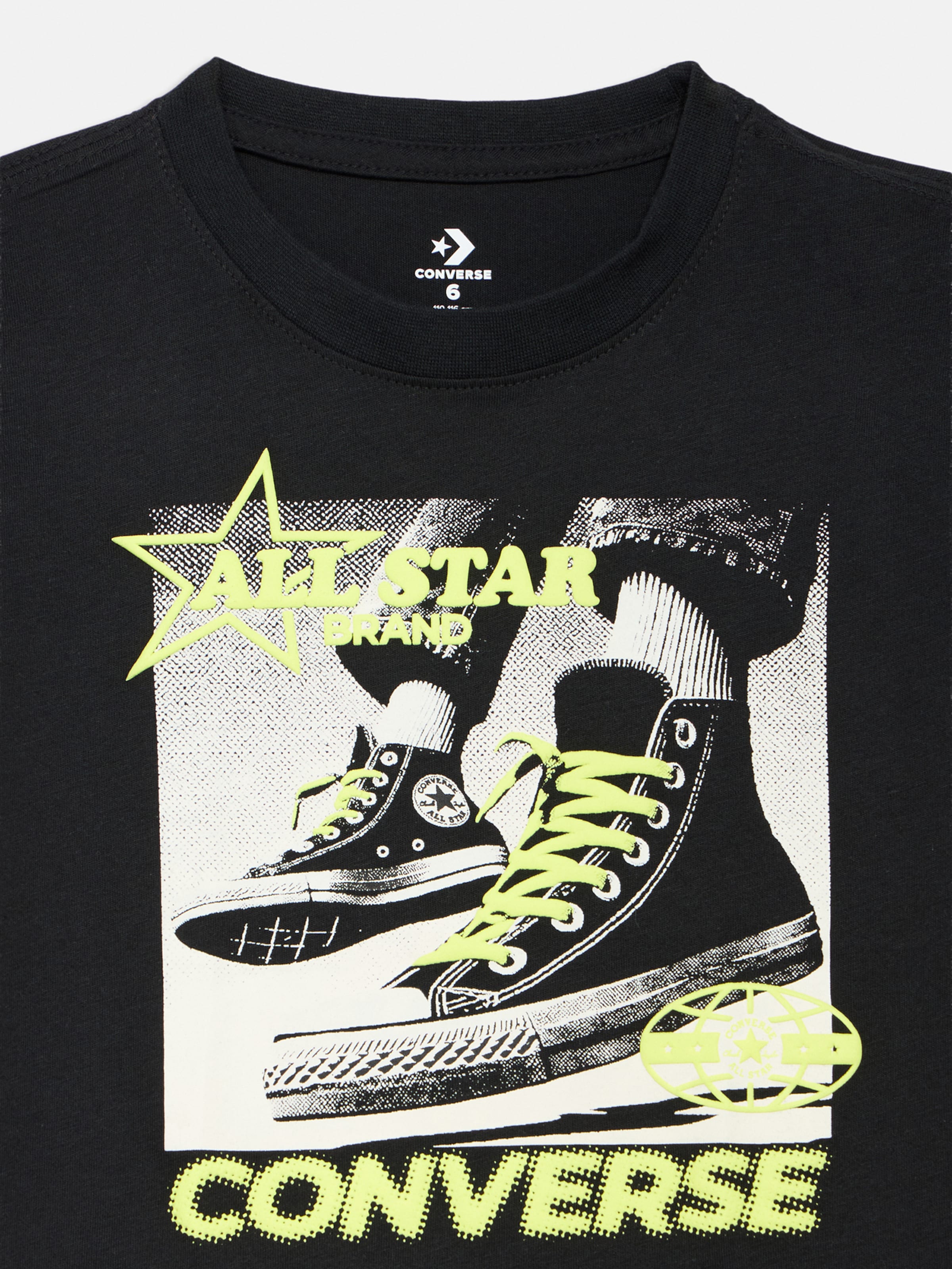 CONVERSE Футболка 'PHOTO REAL CNV SNKR' в черном цвете — фото 3