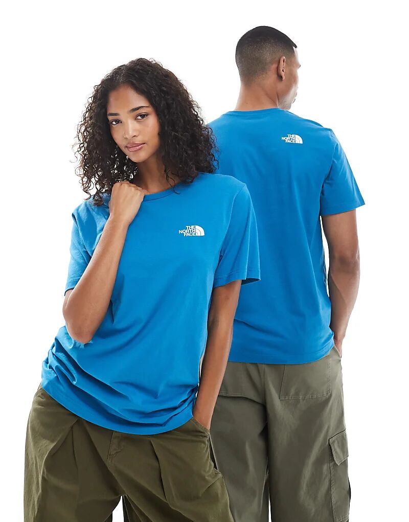 

Футболка унисекс с логотипом The North Face Simple Dome темно-синего цвета