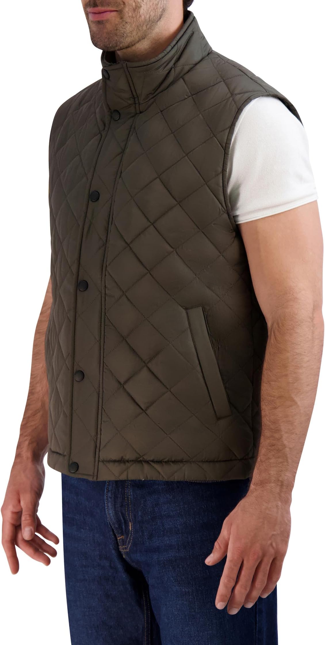 

Жилет Cole Haan Diamond Quilted Vest, оливковый