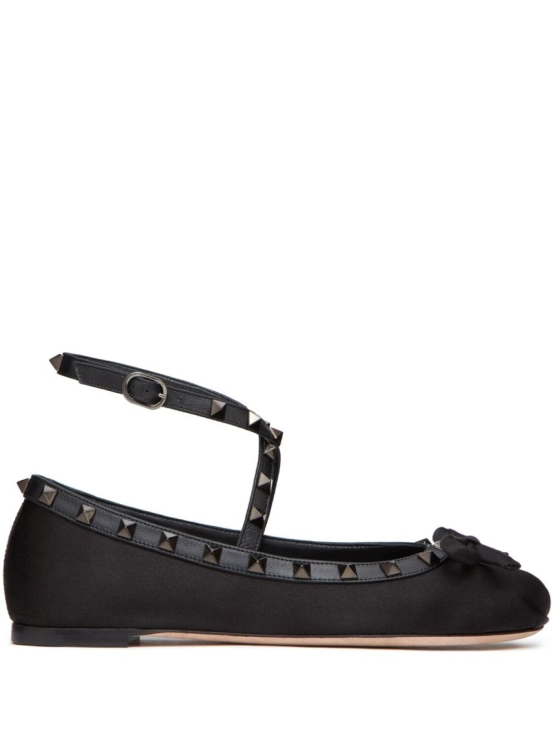 

Valentino Garavani атласные балетки с декором Rockstud, черный