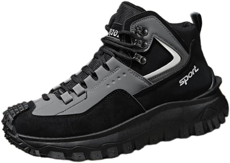 

Мужские спортивные кроссовки большого размера для активного отдыха и походов. Изготовлены из антискользящих и износостойких материалов Fusecottc, серый