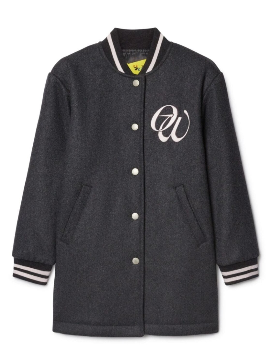 

Off-White Kids однобортное пальто Varsity, серый