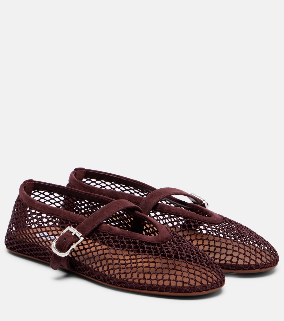 Балетки Mary Jane с сетчатым узором Alaïa, Rouge Grenat