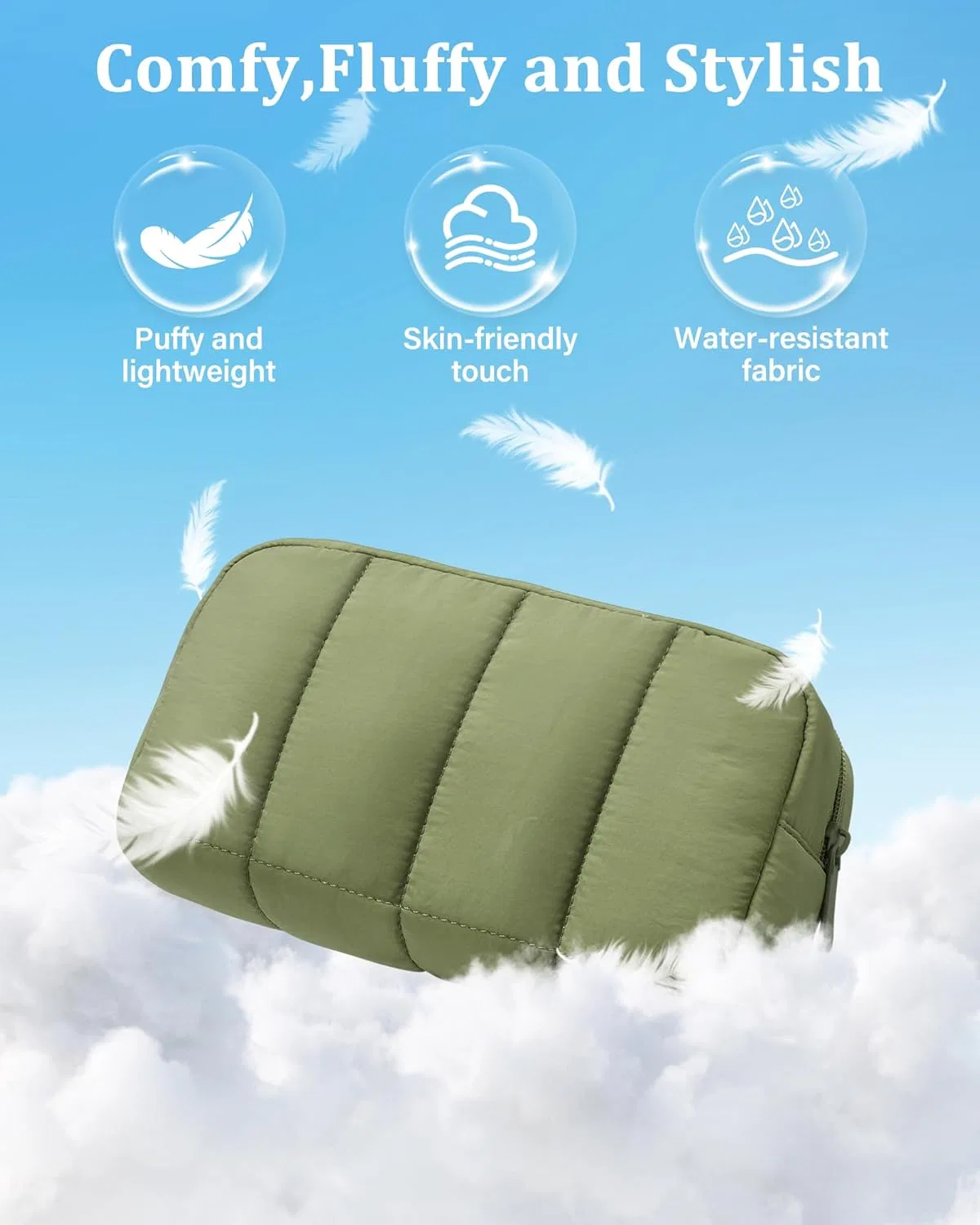Набор водонепроницаемых косметичек от oscaurt No brand, Army Green — фото 4
