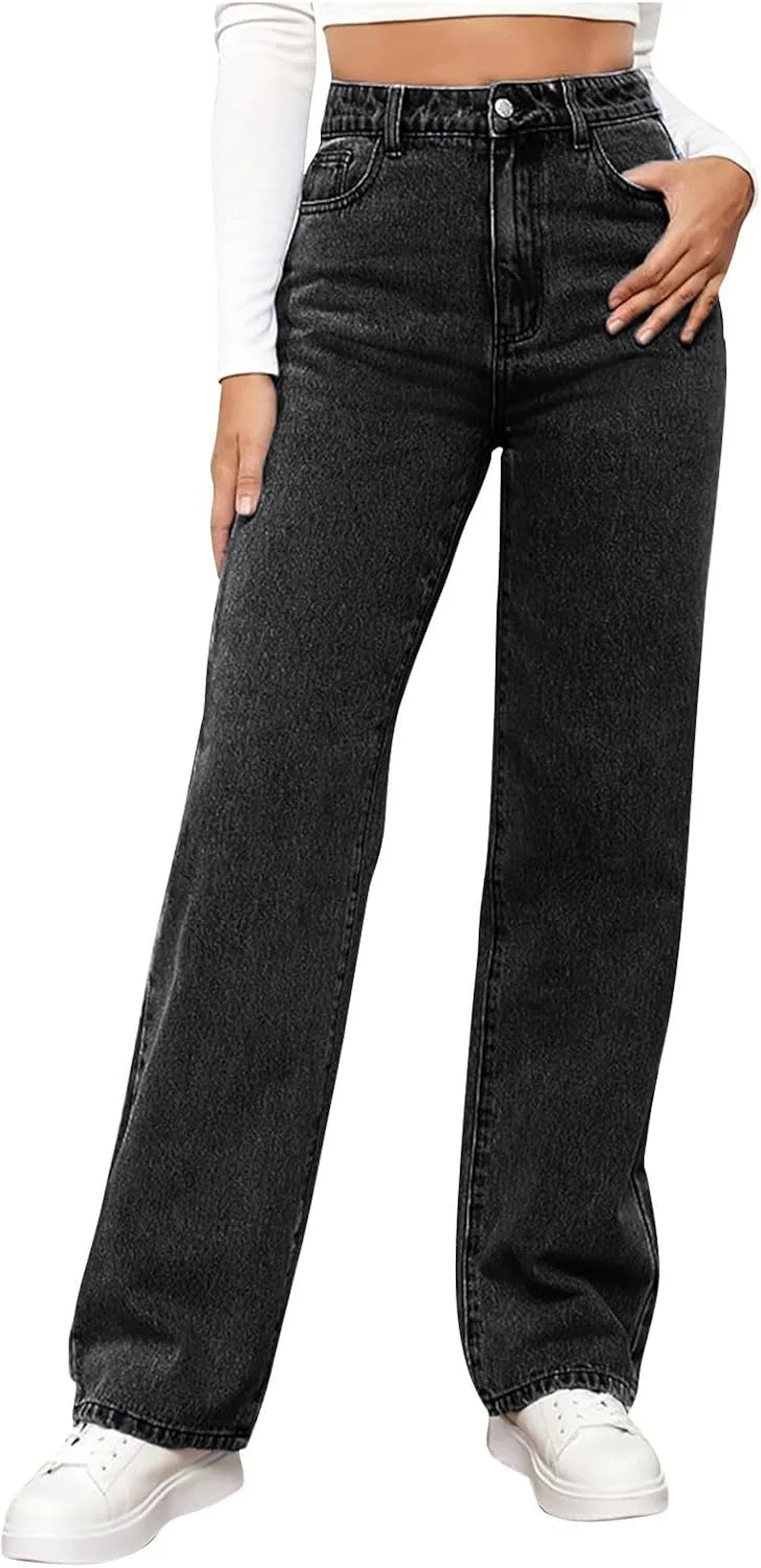 

Брюки-джинсы для женщин, High Rise Vintage Wide Leg, Stretchy Woblesal