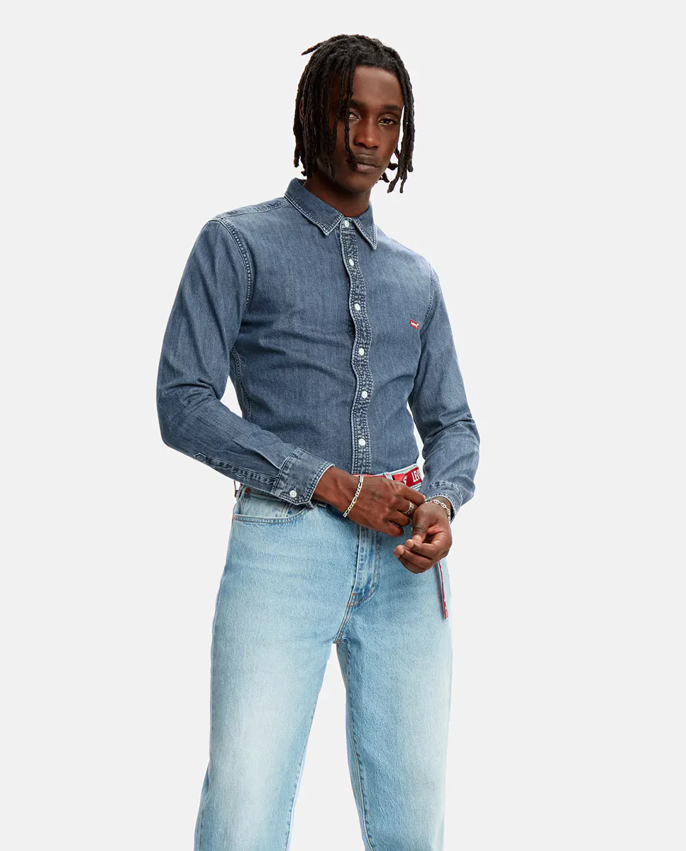 

Мужская джинсовая рубашка узкого кроя с длинными рукавами Levi's, синий