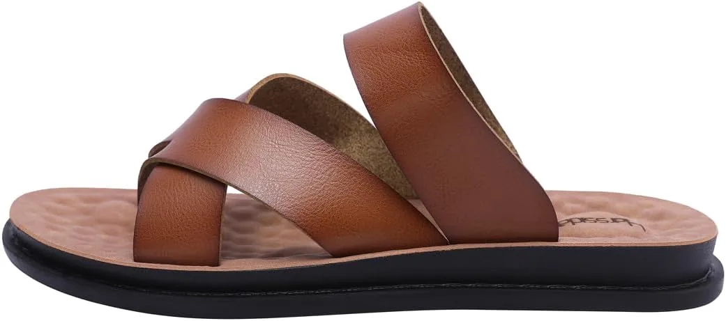 

Мужские сандалии Harssidanzar, быстросохнущие шлепанцы на лето, с перекрещивающимися ремешками, с носочным кольцом, для улицы и дома KM221US, хаки