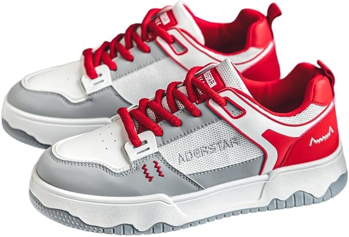 

Мужские повседневные спортивные кроссовки на шнуровке - бесшовный комфорт для активного и городского образа жизни Hoalox, красный