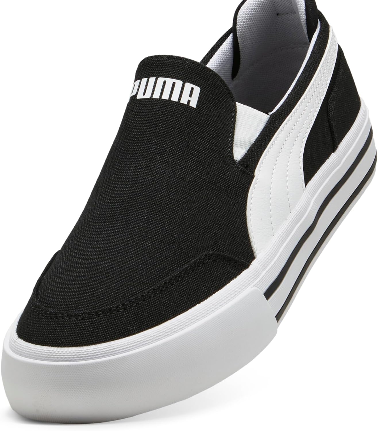 Мужские слипоны Puma Court Classic Vulc, белый/черный — фото 2