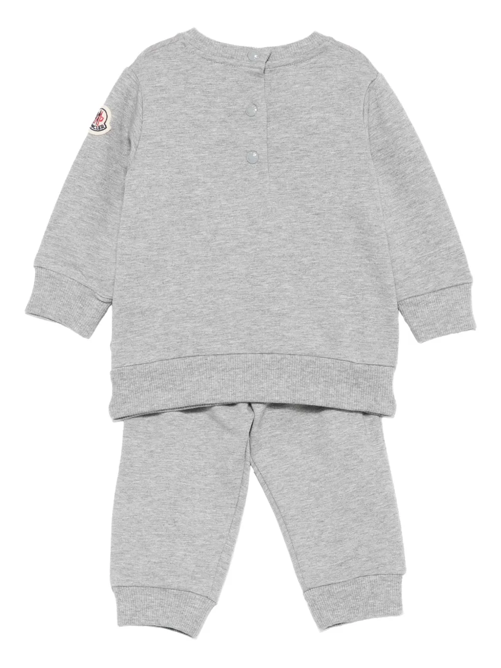 Спортивный костюм с вышивкой Moncler Enfant, серый — фото 2