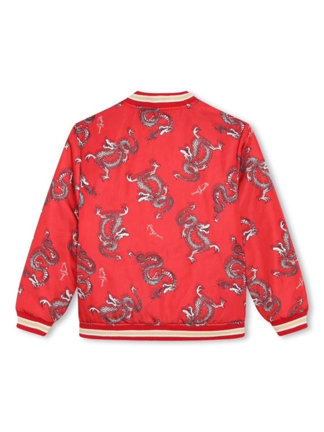 Kenzo Kids двусторонний бомбер с принтом, красный — фото 4