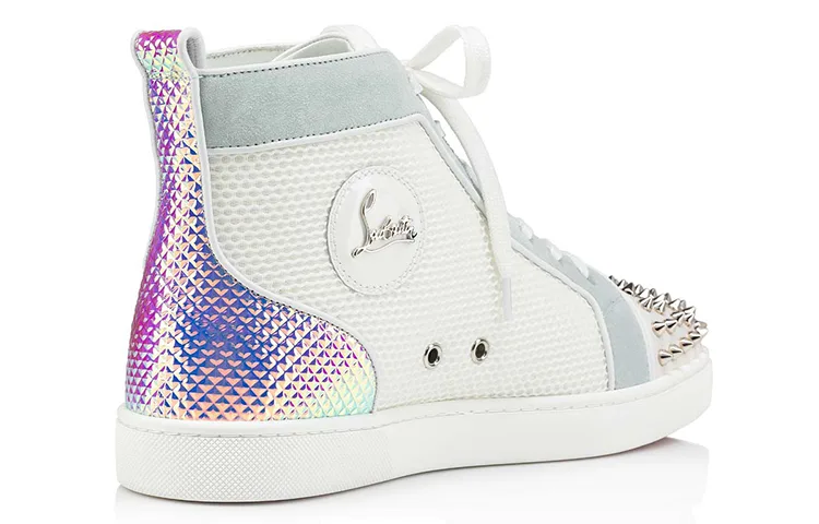 Кожаные высокие скейтерские кроссовки мужские Christian Louboutin, Original Shoe Box Included — фото 4